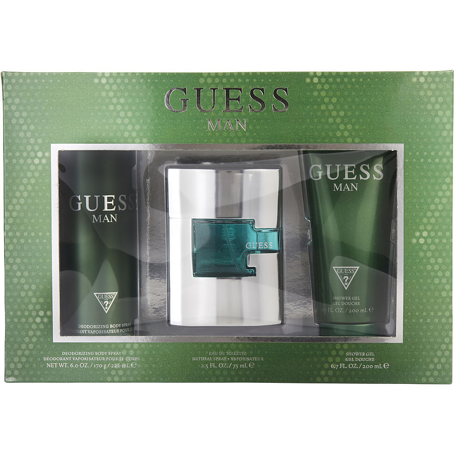 Guess Man men Eau De Toilette Spray 2.5 oz & Deodorant Spray 6 oz & Shower Gel 6.7 oz